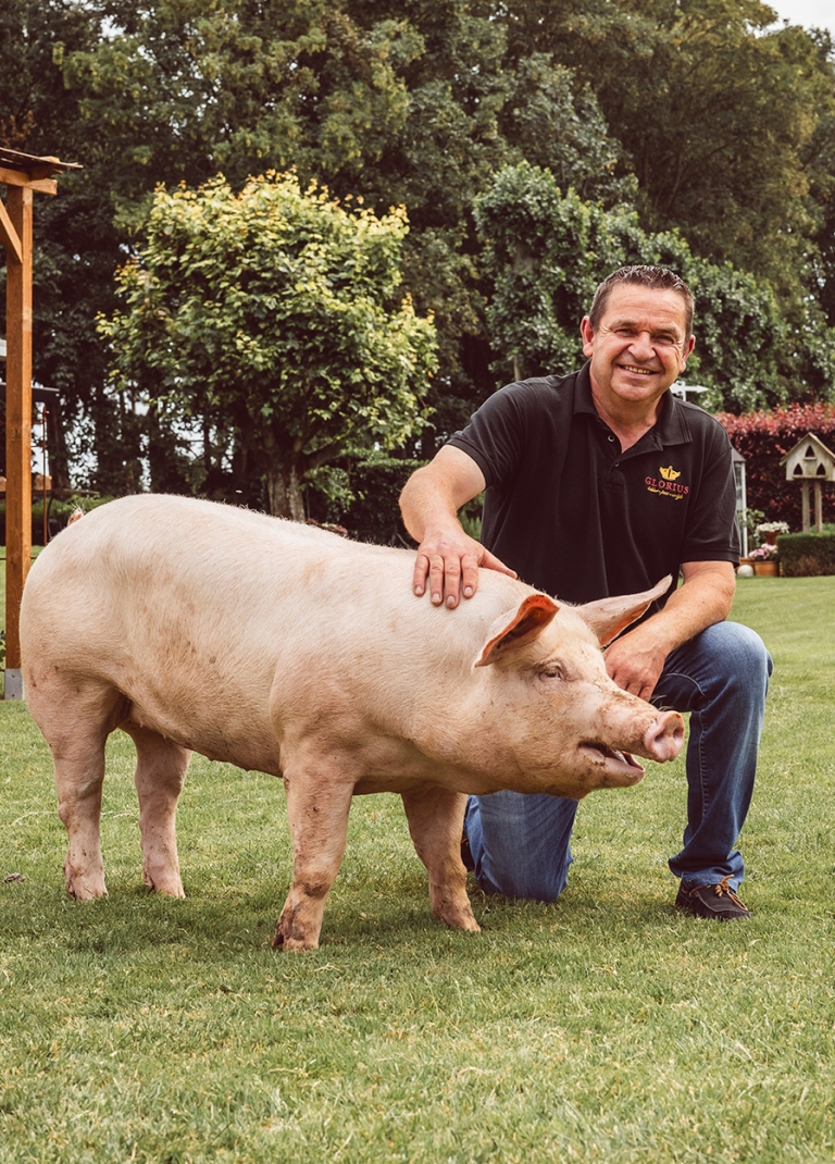 Bart met Glorius varken